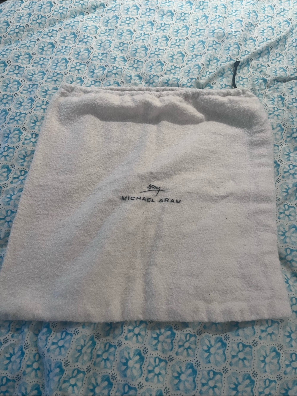 Michael Aram White Drawstring Velvet Dust Pouch